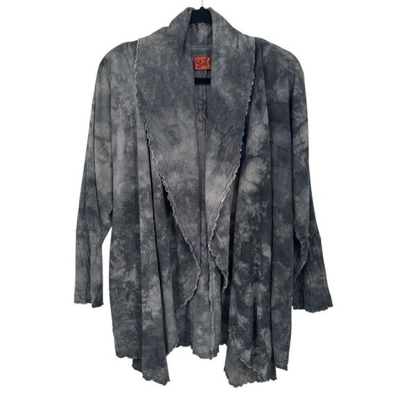 Oh My Gauze Open Front Cardigan Gray Tie Dye Size 1 Small/Medium - Picture 1 of 8